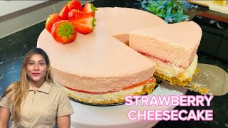 NoBake Strawberry Cheesecake  How to make Strawberry purée [upl. by Mendel656]