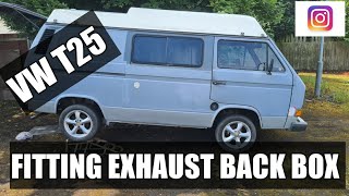 Fitting exhaust back box to my VW T25 16td self build campervan vanagon T3 [upl. by Roid]