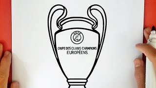 HOW TO DRAW UEFA CHAMPIONS LEAGUE TROPHY [upl. by Meridel]