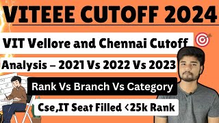 VIT Vellore 2024 Expected Cutoff  Rank vs Branch vs Category vs Campus 2023 amp 2022  VITEEE Result [upl. by Wendi]