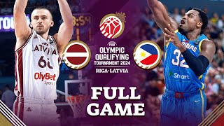 Latvia v Philippines  Full Basketball Game  FIBA Olympic Qualifying Tournament 2024  Latvia [upl. by Papp]