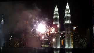 Fireworks at KLCC Kuala LumpurHappy New Year 2013 [upl. by Aniad]