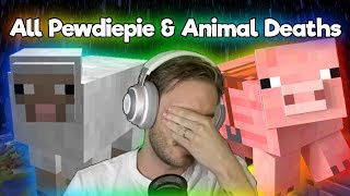 All Pewdiepie amp Animals Deaths In His Minecraft Series Part 2 [upl. by Moreville]