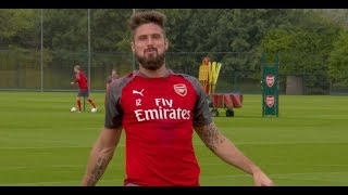 GIROUD IN GOAL  What happened after training [upl. by Enined847]