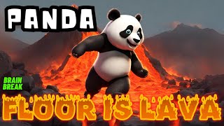 PANDA FLOOR IS LAVA  BRAIN BREAK FOR KIDS  FUN PANDA GAME AND EXERCISE  RUN CHASE FREEZE [upl. by Ecirahc]