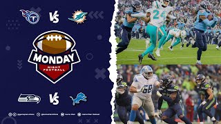 Pronóstico y Previa MNF Titans vs Dolphins  Seahawks vs Lions [upl. by Ntsyrk]