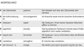 Deutsch  Aspekte  Wortschatz  B2  Kapitel 9 [upl. by Yak]