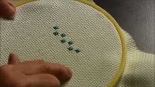 Embroidery Stitch  Smyrna Stitch [upl. by Gaiser]