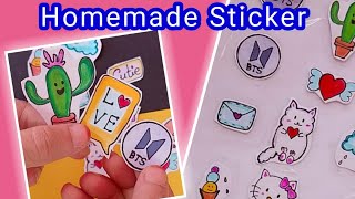 Homemade Stickers 😱 How to make Stickers at home  Diy Stickers  Sticker making  stickers diy [upl. by Nahtaj144]