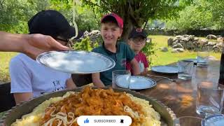 Collecting Homemade Village Honey And Cooking Stewed Chicken With Pasta [upl. by Resarf244]