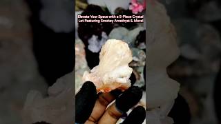 Orange Stilbite amp Heulandite Apophyllite Amethyst Flower amp Smokey Amethyst  GEMS by AK [upl. by Nimrac]