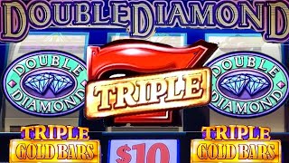 Classic Slots Triple Gold Bars and Double Diamond Old School Reels [upl. by Yalonda]