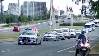 Motorcade of French President François Hollande in Canberra Australia [upl. by Synn724]