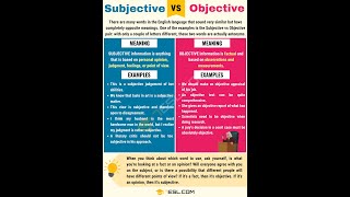 Subjective vs Objective [upl. by Elbring]