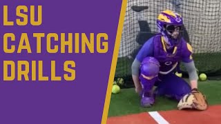 LSU Catching Drills Softball Tips and Drills [upl. by Lexine]