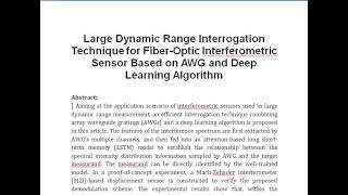 Large Dynamic Range Interrogation Technique for Fiber Optic Interferometric Sensor Based on AWG and [upl. by Anazraf]