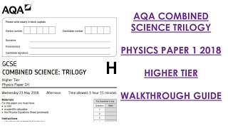 AQA Combined Science Trilogy 2018 Physics Paper 1H Walkthrough [upl. by Jeanne]