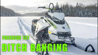 DITCH BANGING  Skidoo Freeride 137 [upl. by Atilem664]