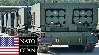 US Army NATO Powerful M270 MLRS in a live fire exercise in Germany [upl. by Nedlog]