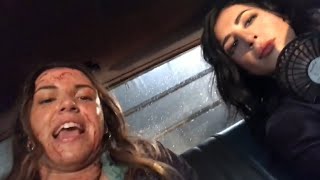 Dana DeLorenzo Kellyamp Arielle CarverONeill Brandyhaving fun on the set of Ash vs Evil Dead [upl. by Jed]