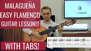 Malaguena Flamenco Guitar Lesson Malaguena Guitar Tab Easy [upl. by Kimberlyn]