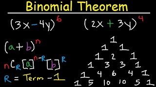 Binomial Theorem Expansion Pascals Triangle Finding Terms amp Coefficients Combinations Algebra 2 [upl. by Nelac]