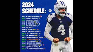 Dallas Cowboys Schedule  Prediction 2024 [upl. by Hamrah335]