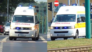 2x Alarmowo PZ 096YU  Ambulans Volkswagen T5 GP  transport medyczny Sasman [upl. by Chandra]