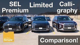 2023 Hyundai Palisade SEL Premium vs Limited vs Calligraphy  Side by Side Trim Comparison [upl. by Cunningham]