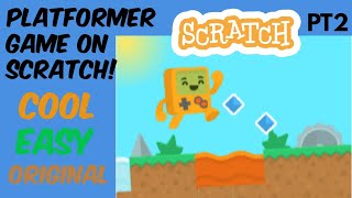 How to make a cool PLATFORMER game on scratch PT 2 animation and level design easy [upl. by Encrata]