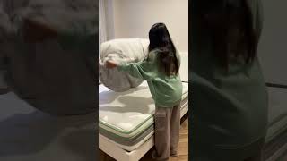 part 1  my new bed frame amp mattress apartment homedecor cozy unboxing asmr [upl. by Benjamin]