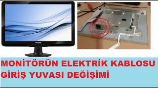 Monitöre Elektrik Gelmiyor  Monitörün Elektrik Giriş Yuvası Değiştirme  Monitörde Işıklar Yanmıyor [upl. by Mellisent]