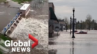 Michigan dams break flooding towns and forcing thousands to evacuate [upl. by Aiem715]