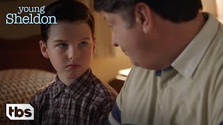 Young Sheldon George Shares About His Hard Day At Work With Sheldon Season 2 Episode 1 Clip  TBS [upl. by Ahsikel]