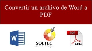 Convertir un archivo de Word a PDF Word 2010 2013 2016 [upl. by Ayenet804]