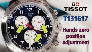 Tissot Chronograph hands zero position adjustment  Tissot T131617 [upl. by Harutek]