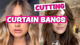 how to cut your own curtain bangs DIY  2024 [upl. by Austine]