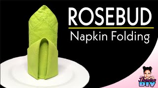 RoseBud Napkin Folding Tutorial 4 [upl. by Rakso]