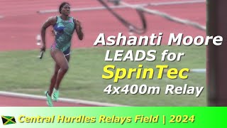 Ashanti Moore  Ashley Williams  Jodean Williams  4x400m  Central Hurdles Relays Field  2024 [upl. by Washington870]