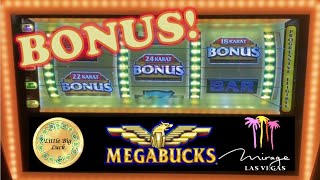 🍀 LANDED THE BONUS ON MEGABUCKS SLOT AT THE MIRAGE CASINO IN LAS VEGAS [upl. by Rois]