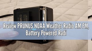 Review PRUNUS NOAA Weather Radio AM FM Battery Powered Radio by AA Transistor Radio Earphone Jack [upl. by Ashford]