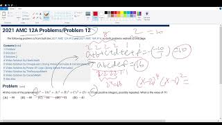 2021 AMC 12A Problem 12 [upl. by Patricio]