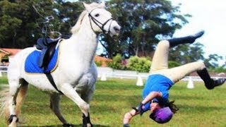 TRY NOT TO LAUGH ★ Funny People Fail in Horse Riding Challenge  Funny Babies and Pets [upl. by Longo708]