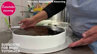 covering the sides of cake with fondant icingcake decorating classes [upl. by Lait]