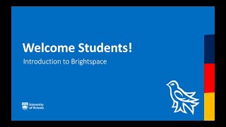 UVic Brightspace Student Welcome Video [upl. by Nidak767]