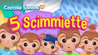 Cinque scimmiette  Canzoni per bambini di Coccole Sonore [upl. by Enelym]