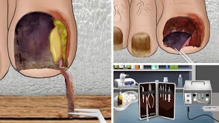 ASMR Ingrown Toenail removal treatment animation relax  리얼한 내성 발톱 케어 애니메이션 [upl. by Romelle588]