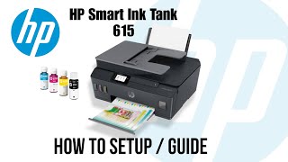 hp smart ink tank 615  how to setup  Guide [upl. by Candie]