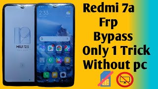 Redmi 7a Frp Bypass Mi 7a Frp Bypass [upl. by Notlrac]