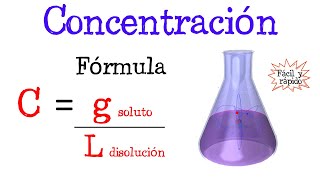 💥Calcular Concentración gL de una disolución⚗️ Fácil y Rápido  QUÍMICA [upl. by Osmund351]